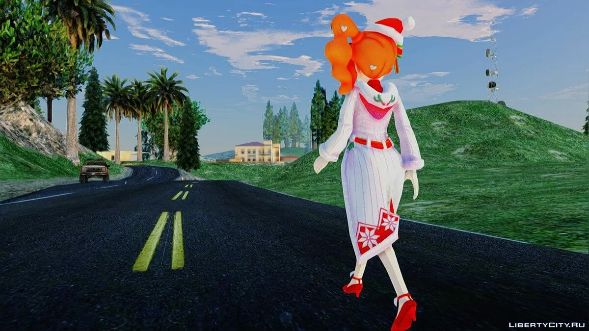Sonia dalam Pakaian Natal dari Pokemon Sword And Shield / GTA San Andreas