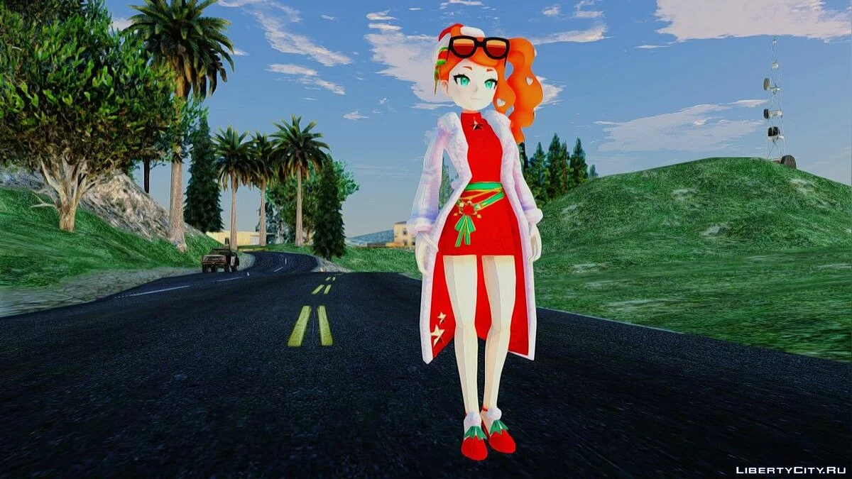 Sonia dalam Pakaian Natal dari Pokemon Sword And Shield / GTA San Andreas