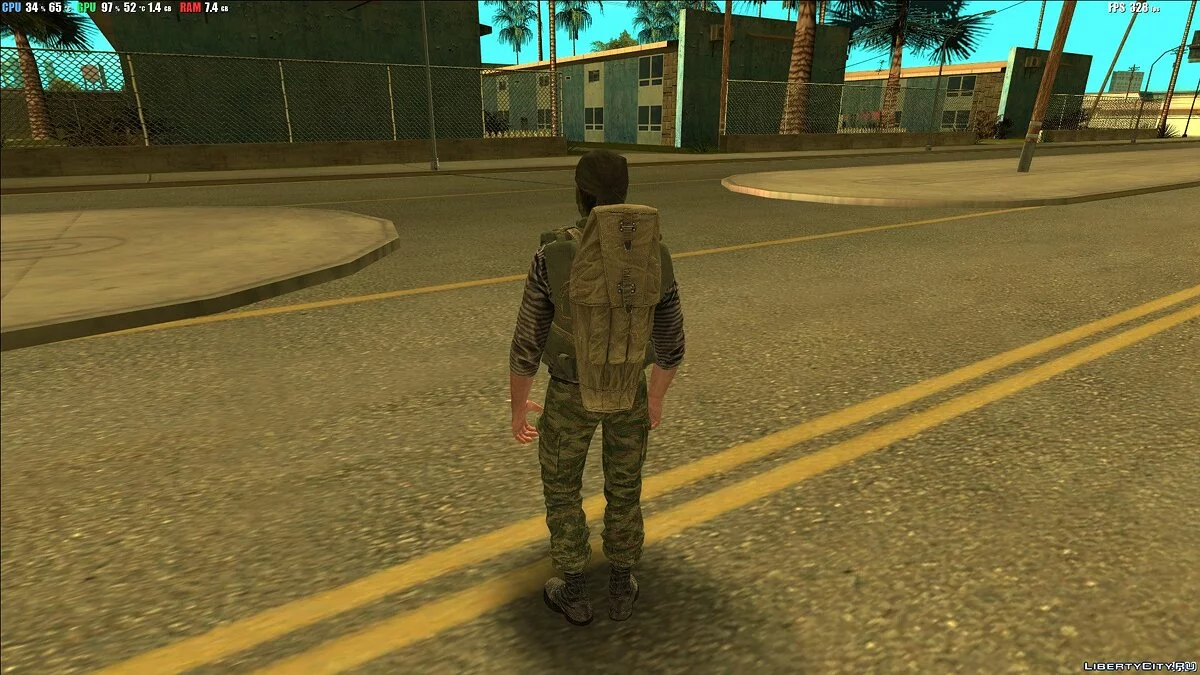 Soldado das Forças Aerotransportadas com bolsa para RPG-7 / GTA San Andreas