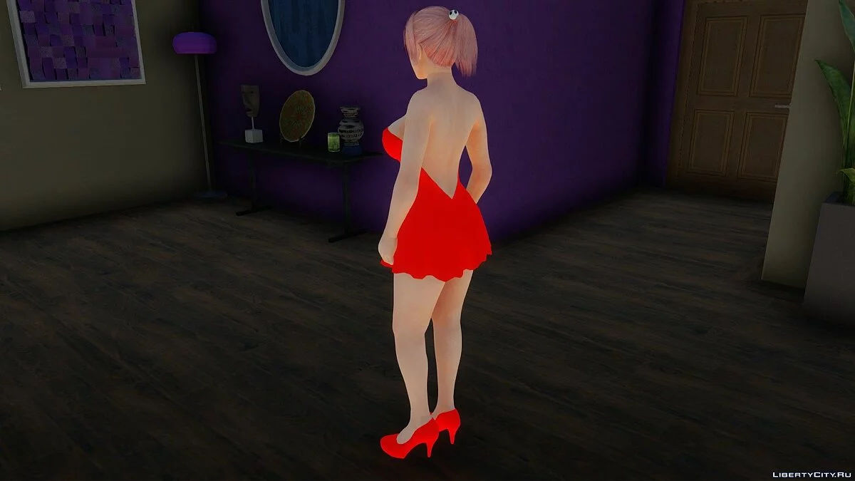 Honoka in a Red Dress / GTA San Andreas