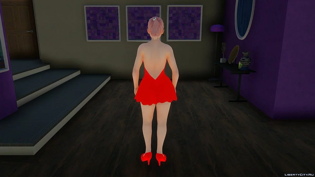 Honoka in a Red Dress / GTA San Andreas