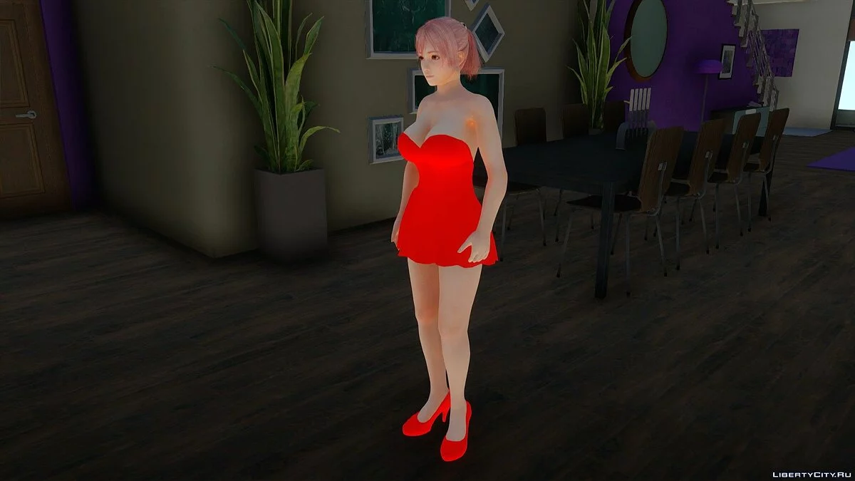 Honoka in a Red Dress / GTA San Andreas