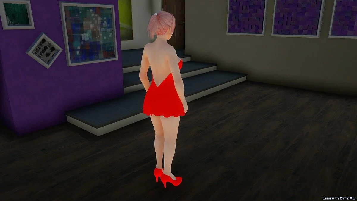 Honoka in a Red Dress / GTA San Andreas