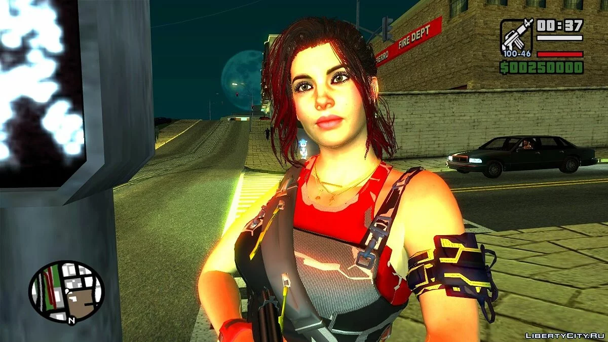 Claire Russell dari CP2077 / GTA San Andreas