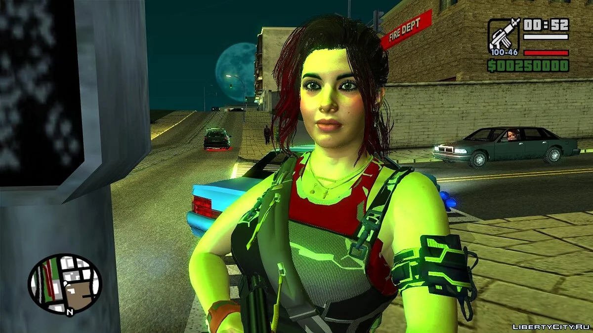 Claire Russell dari CP2077 / GTA San Andreas