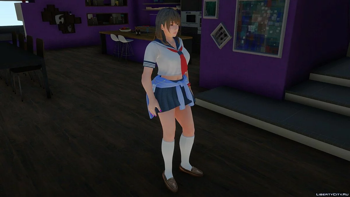 Nanami em uniforme escolar / GTA San Andreas