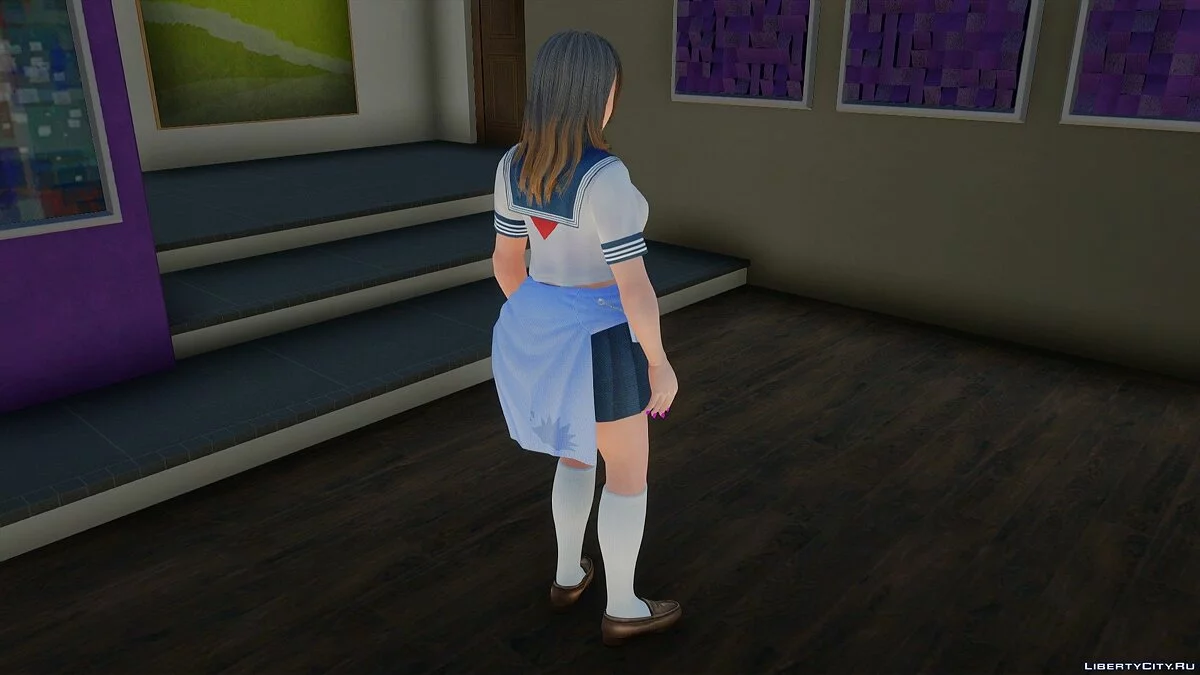Nanami em uniforme escolar / GTA San Andreas