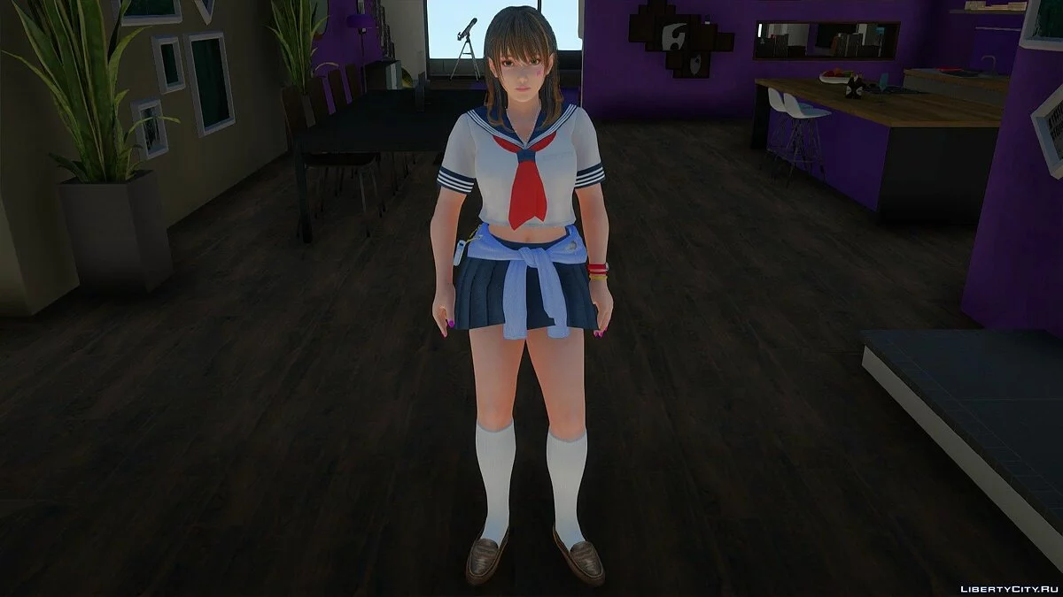 Nanami em uniforme escolar / GTA San Andreas