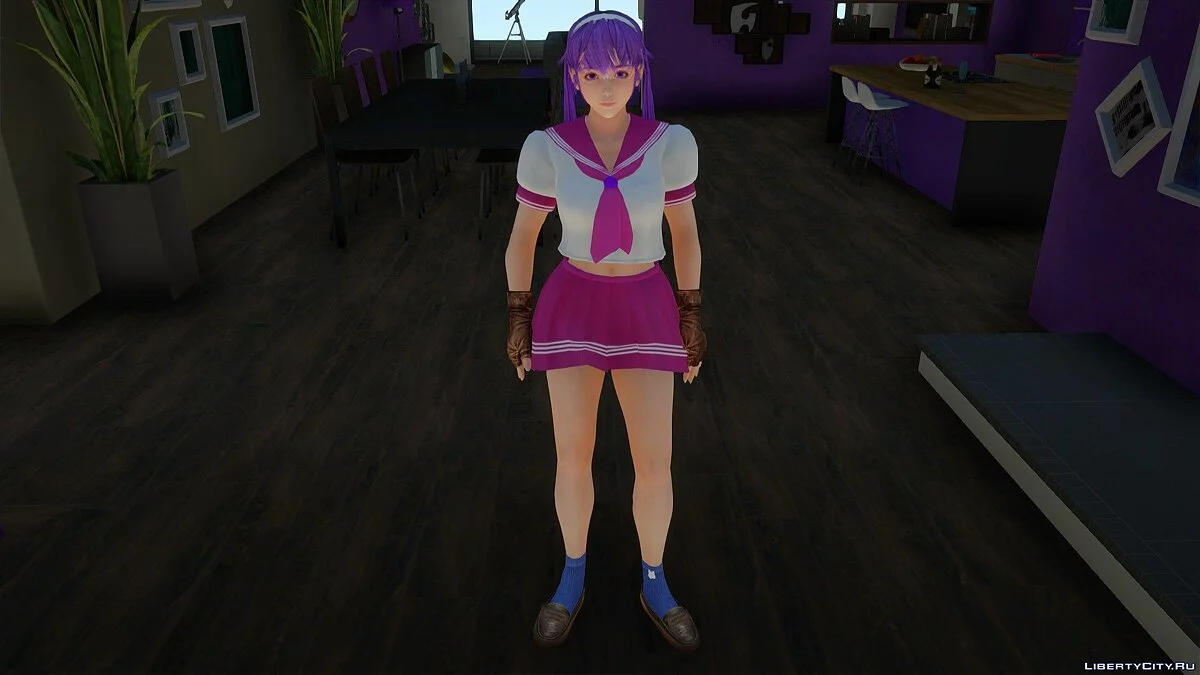 Athena Asamiya em uniforme escolar de KOF / GTA San Andreas