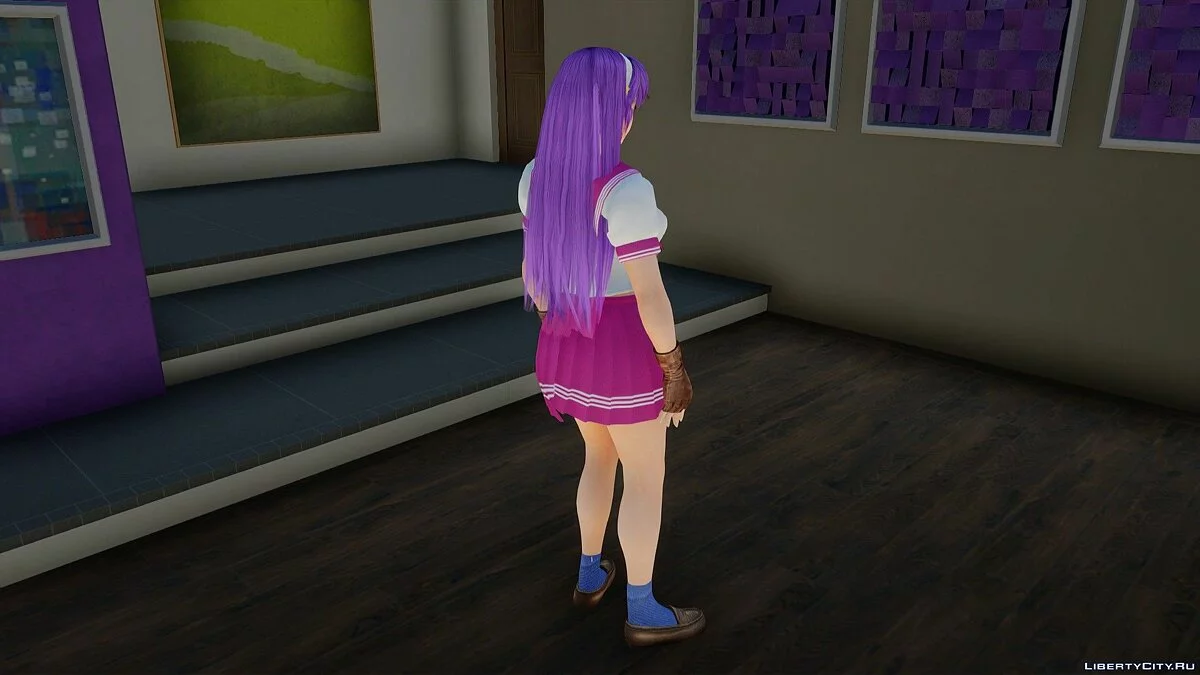 Athena Asamiya em uniforme escolar de KOF / GTA San Andreas