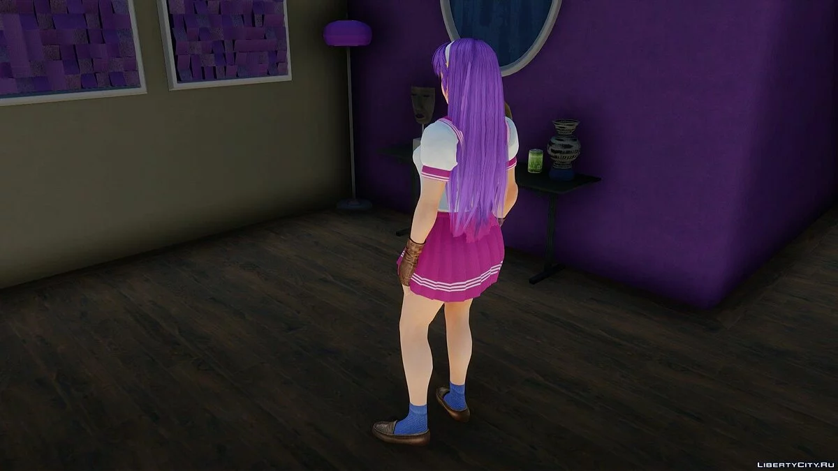 Athena Asamiya em uniforme escolar de KOF / GTA San Andreas