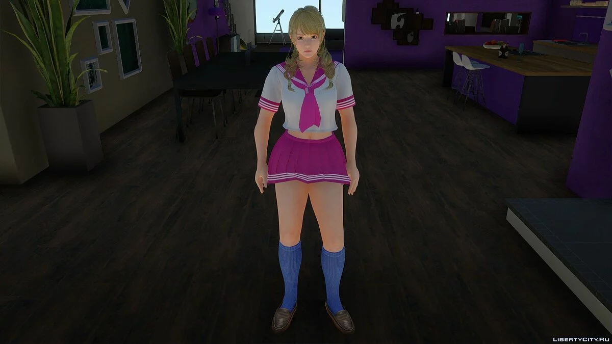 Monika im Schuluniform aus Dead or Alive Xtreme Venus Vacation / GTA San Andreas