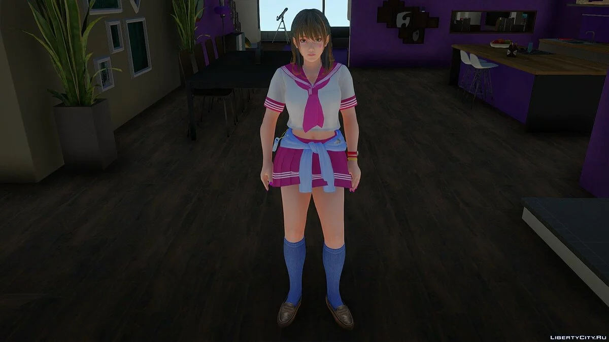 Nanami em uniforme escolar / GTA San Andreas
