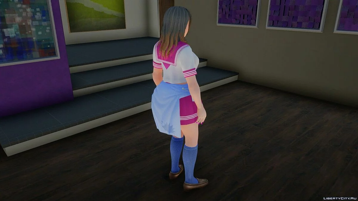 Nanami em uniforme escolar / GTA San Andreas