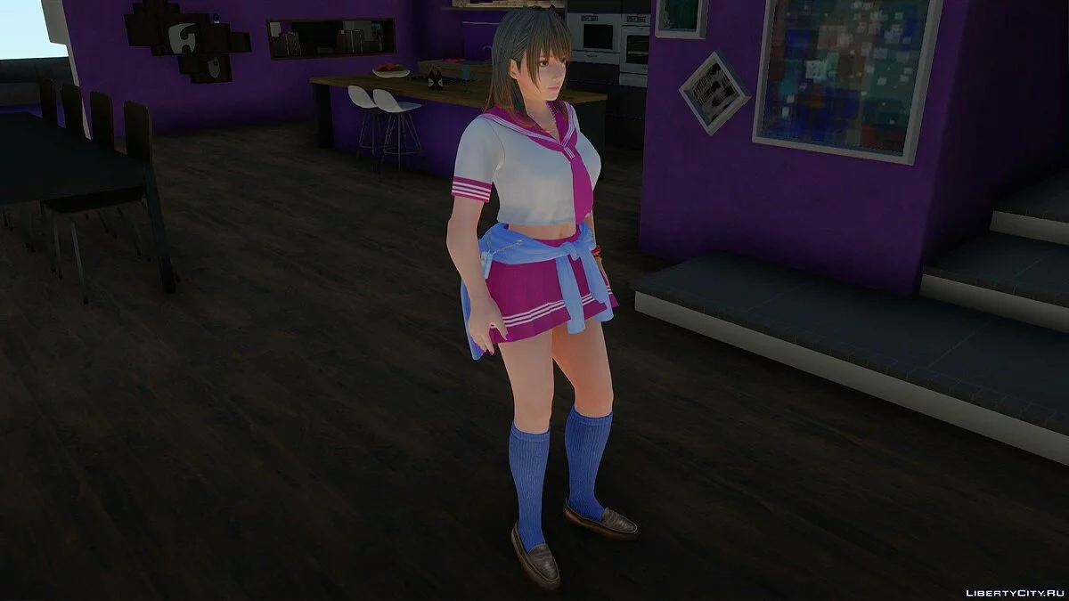 Nanami em uniforme escolar / GTA San Andreas