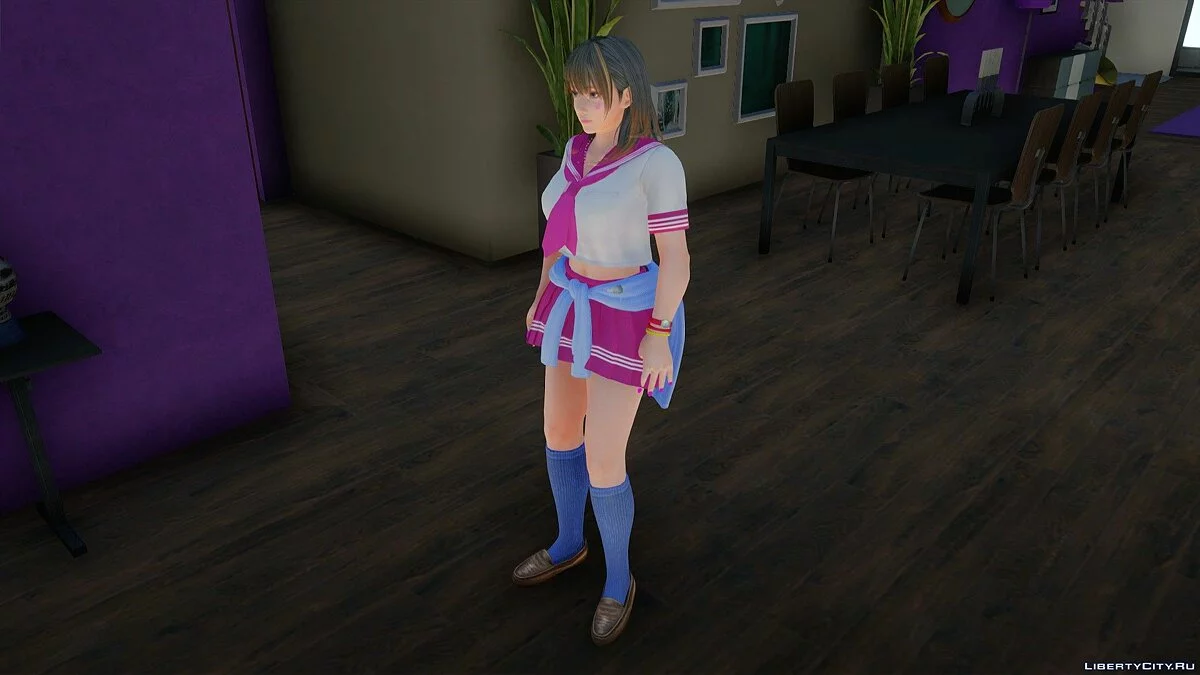 Nanami em uniforme escolar / GTA San Andreas