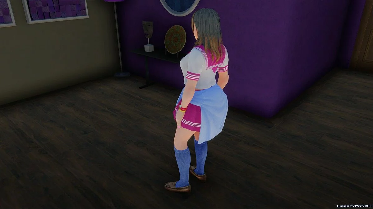 Nanami em uniforme escolar / GTA San Andreas