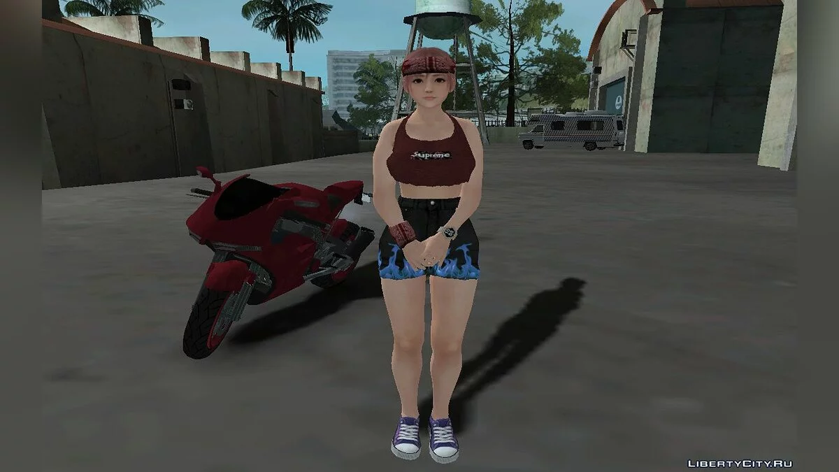 Honoka de DOA em roupa casual v2 - Shorts jeans / GTA San Andreas