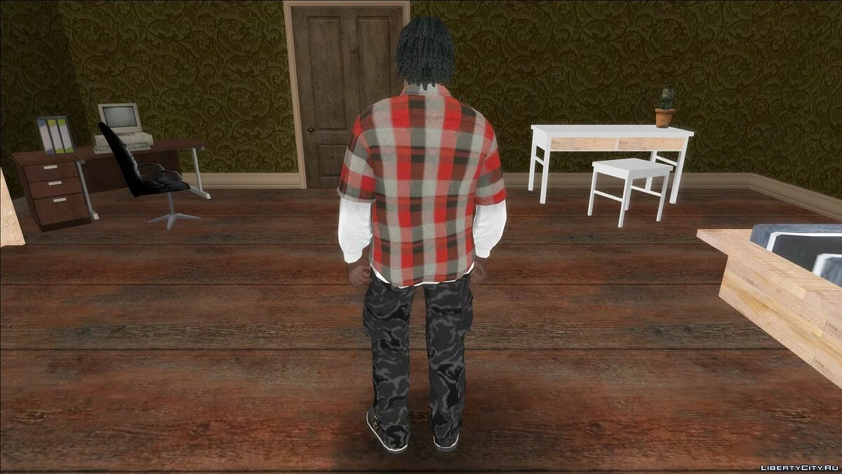 Dunkelhäutiger Mann mit Make-up aus GTA Online / GTA San Andreas