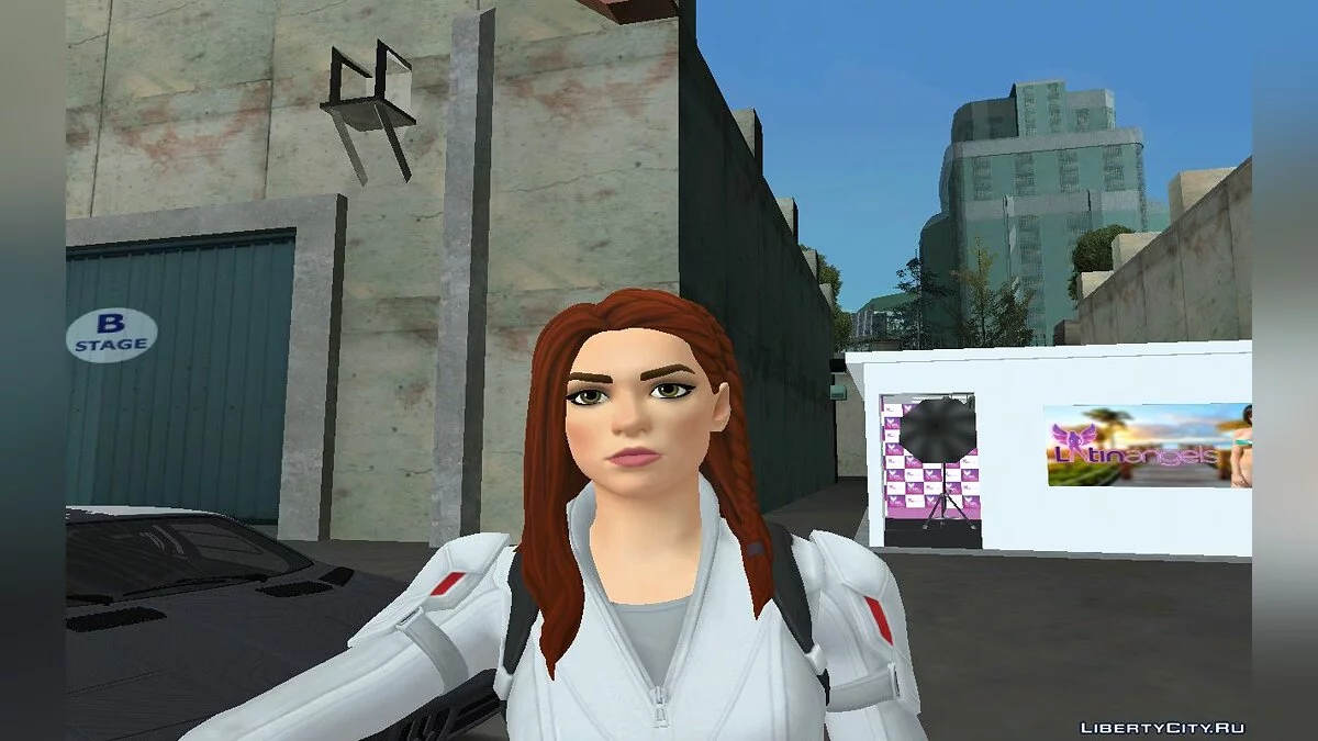 Black Widow White Suit aus Fortnite / GTA San Andreas
