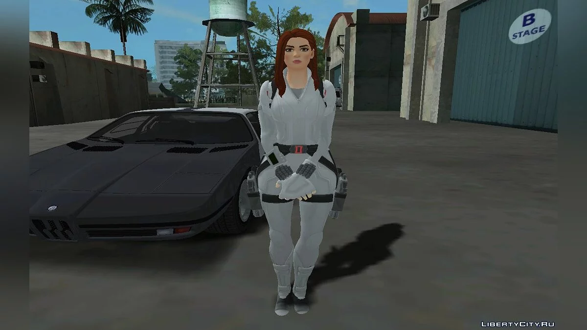 Black Widow White Suit aus Fortnite / GTA San Andreas