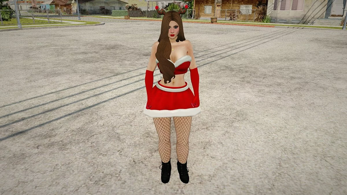 Girl in a Christmas costume / GTA San Andreas