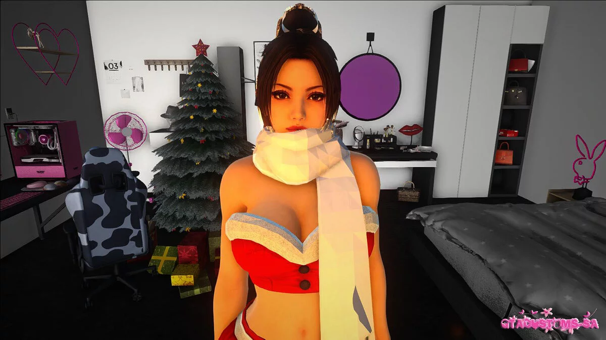 Mei Shiranui en ropa navideña / GTA San Andreas
