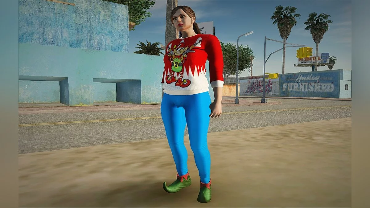 Різдвяний жіночий скін з GTA Online / GTA San Andreas