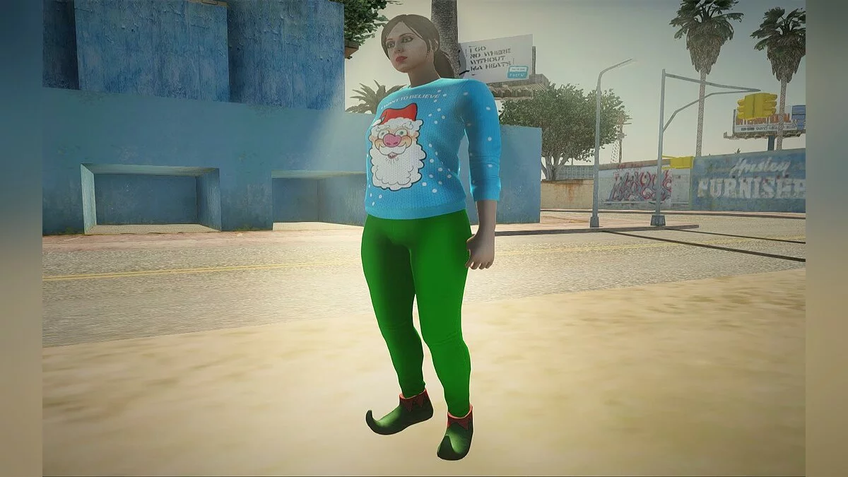 Різдвяний жіночий скін з GTA Online / GTA San Andreas