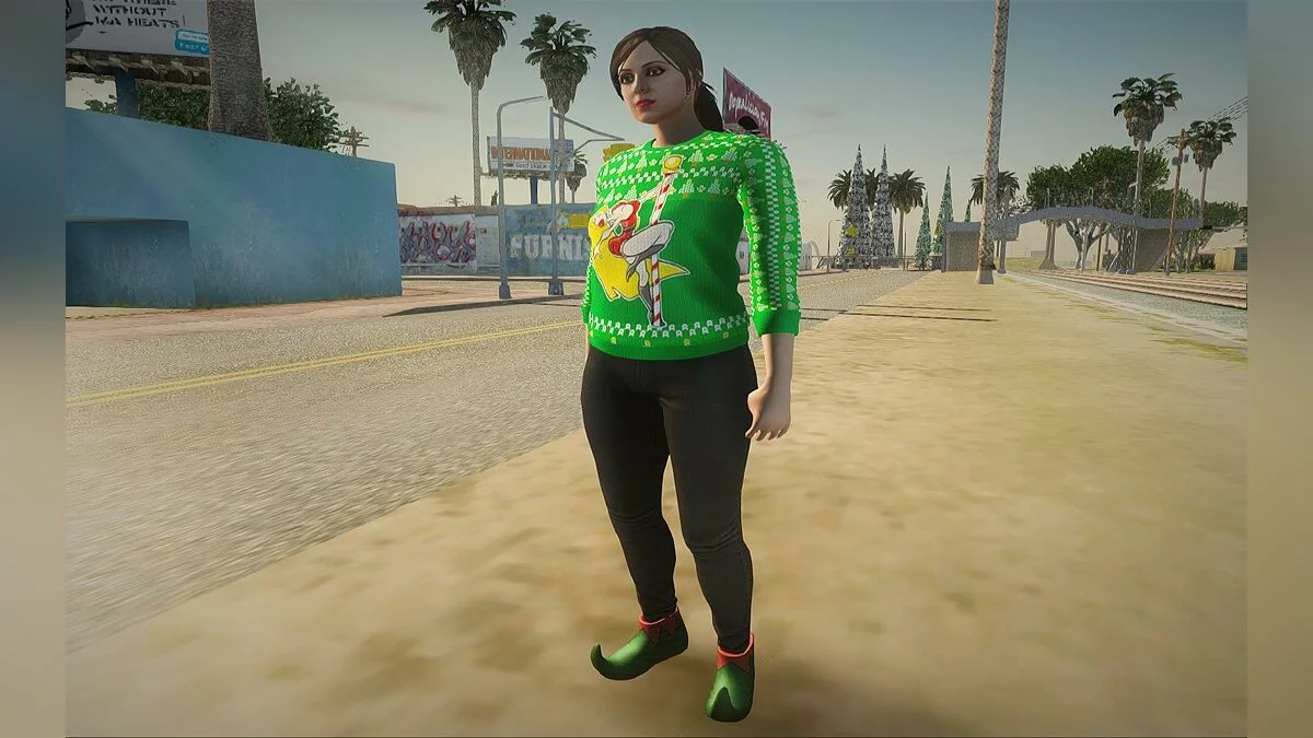 Різдвяний жіночий скін з GTA Online / GTA San Andreas