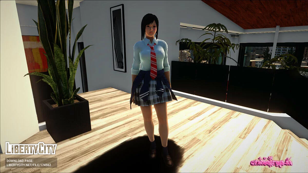Kokoro dalam Seragam Sekolah / GTA San Andreas