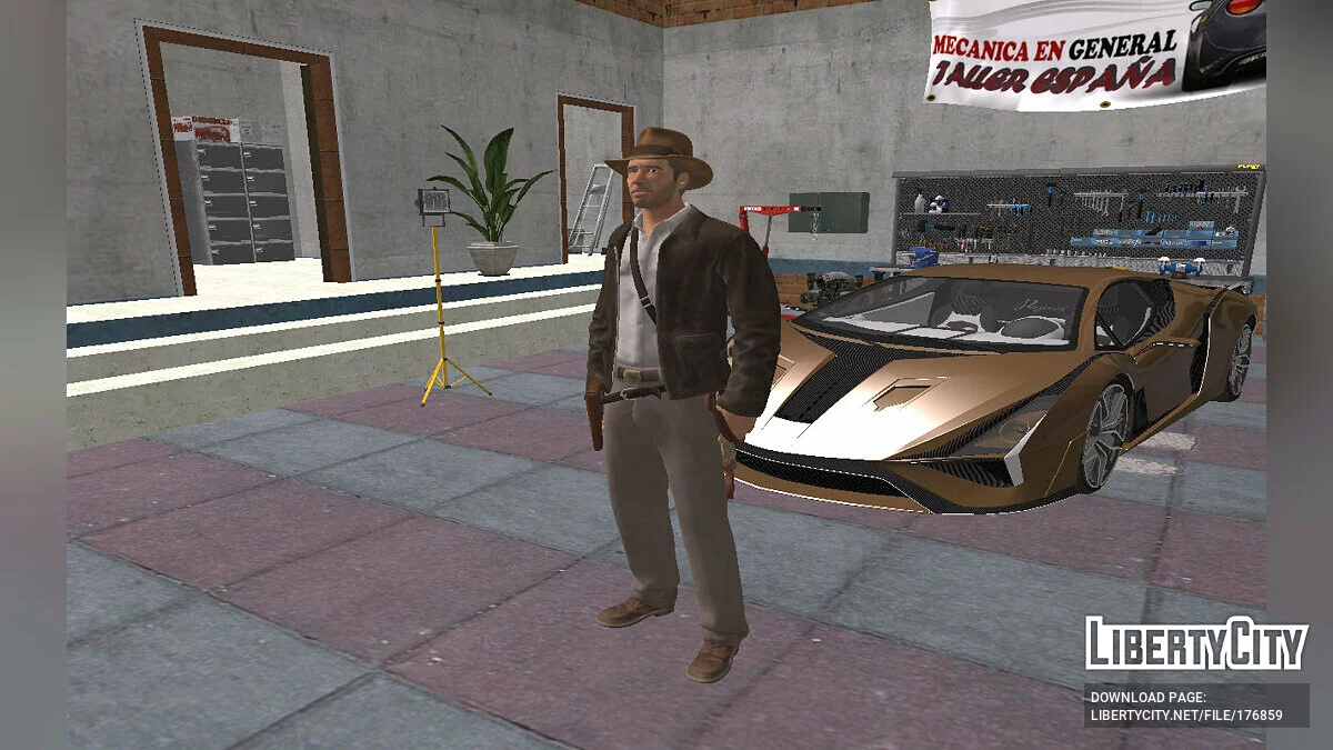 Indiana Jones de Fortnite / GTA San Andreas