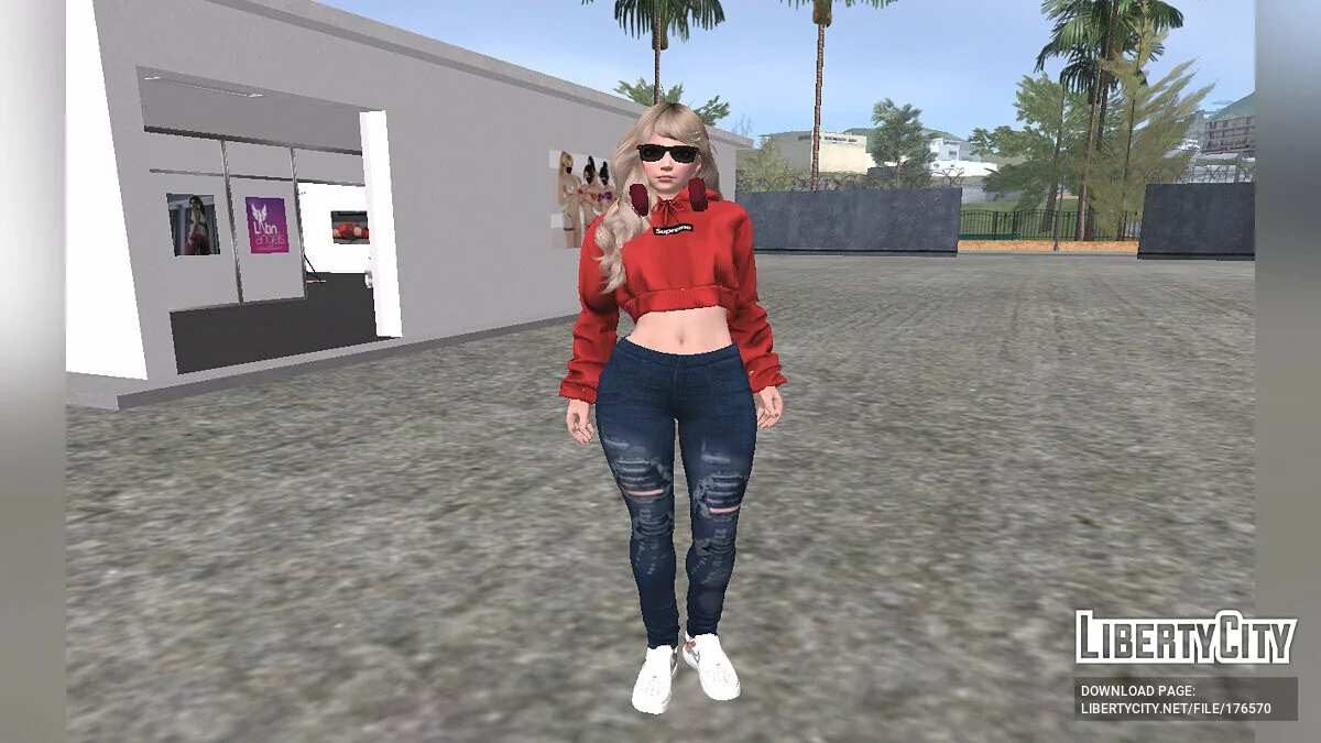 Amy - Sudadera con capucha de moda Supreme / GTA San Andreas