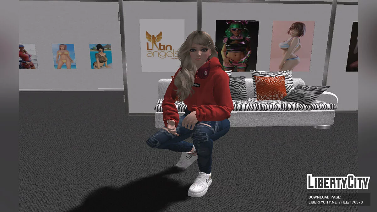 Amy - Sudadera con capucha de moda Supreme / GTA San Andreas