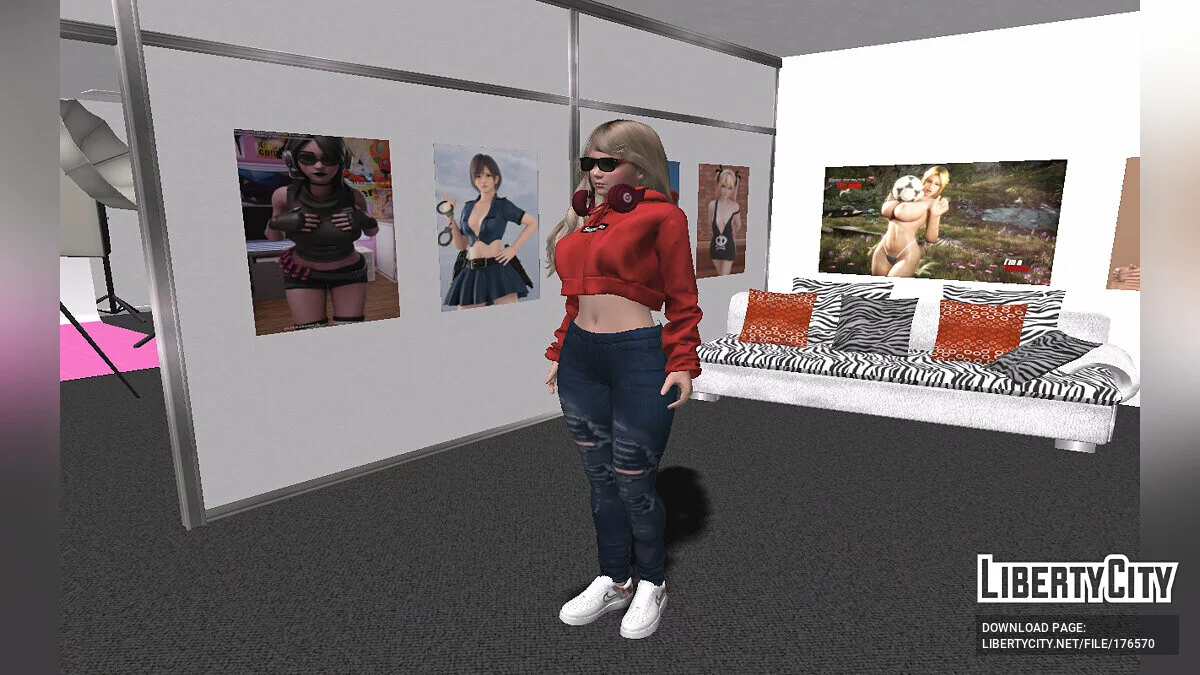 Amy - Sudadera con capucha de moda Supreme / GTA San Andreas