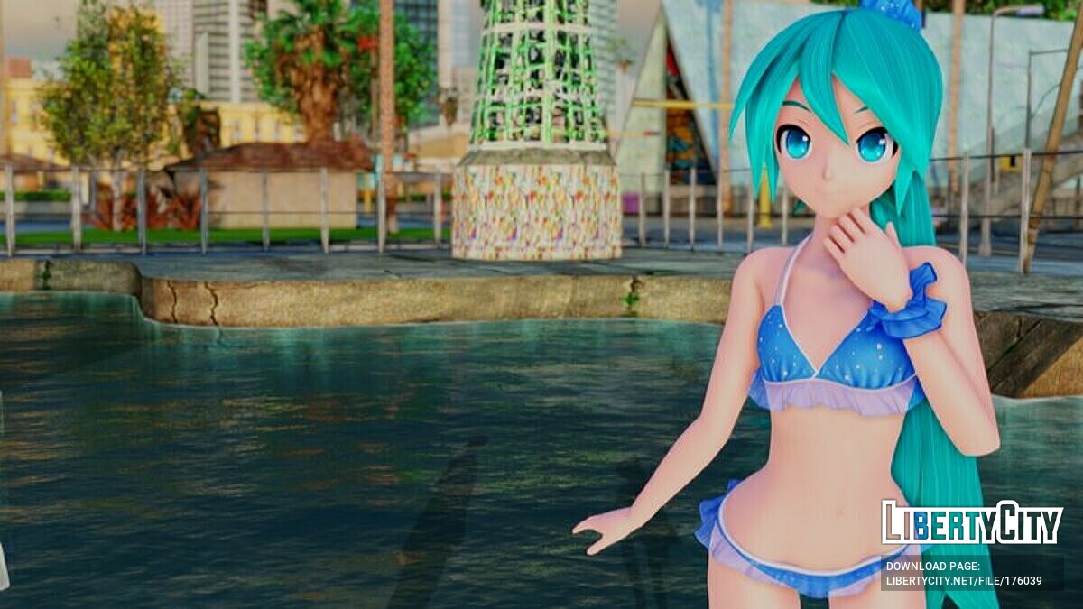 Download Hatsune Miku in a swimsuit for GTA San Andreas