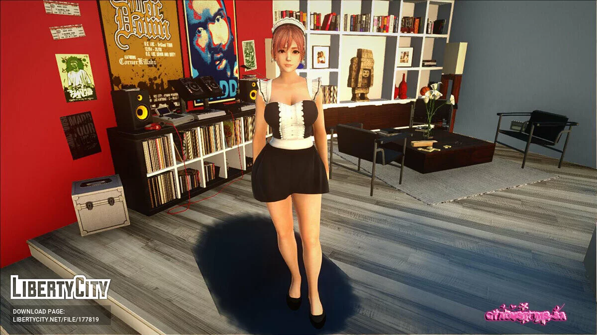 Honoka in a maid uniform / GTA San Andreas