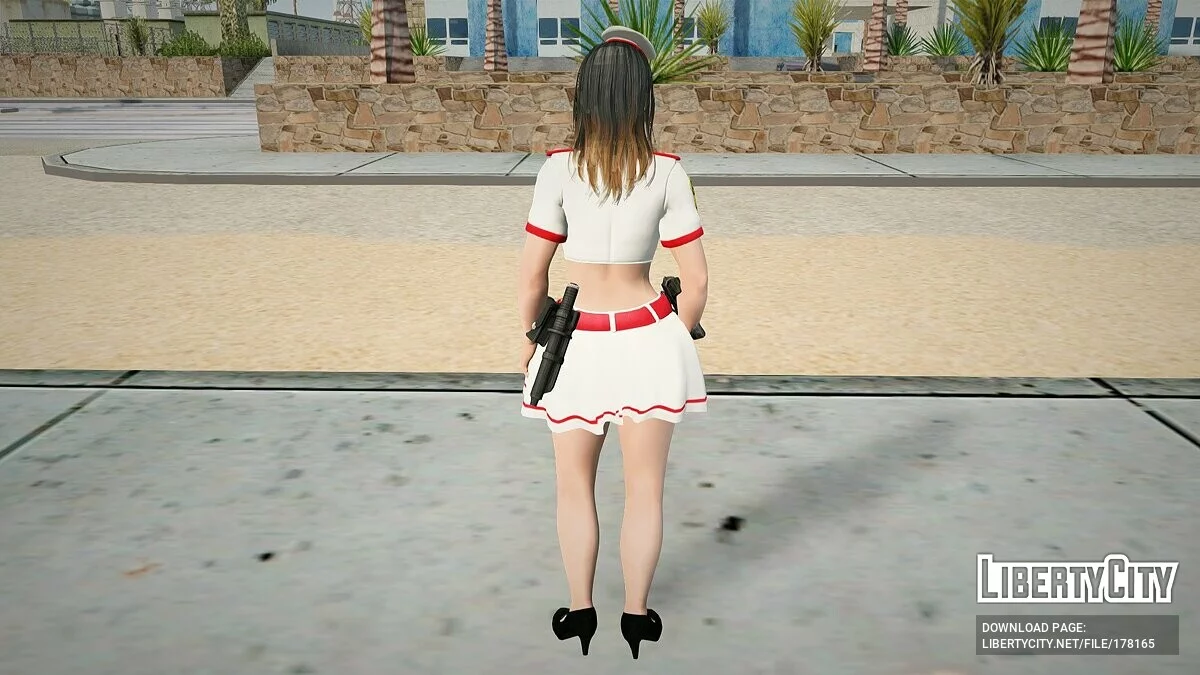Nanami in a police suit / GTA San Andreas