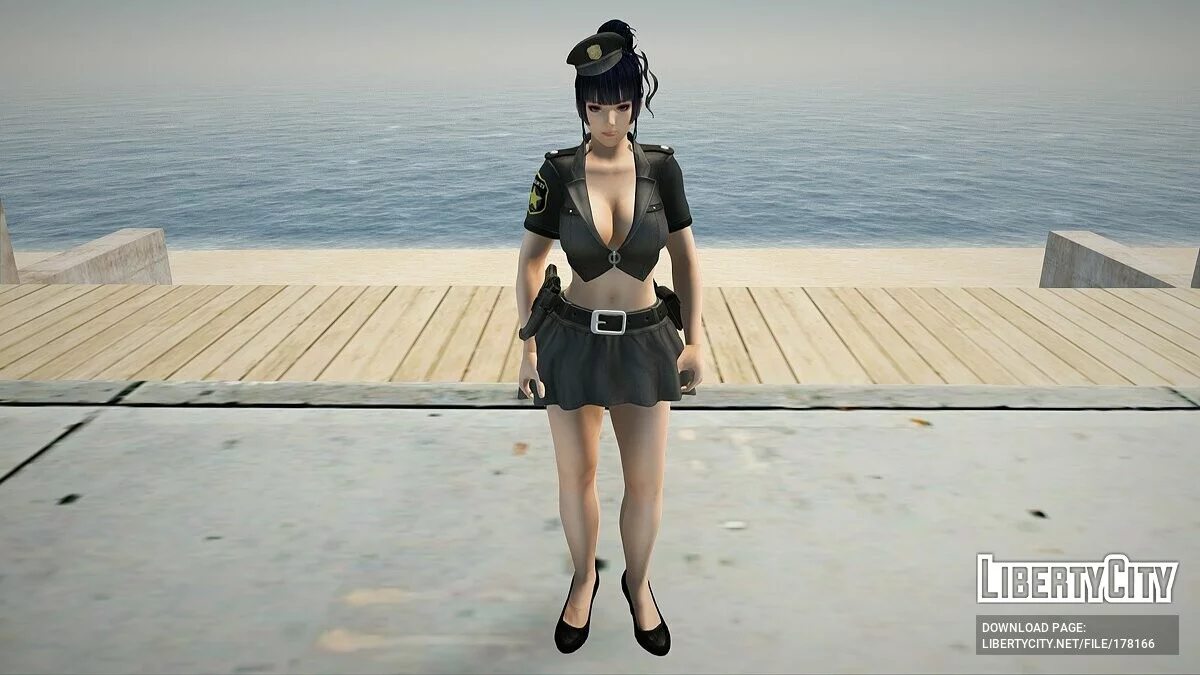 Nyotengu in a police uniform / GTA San Andreas