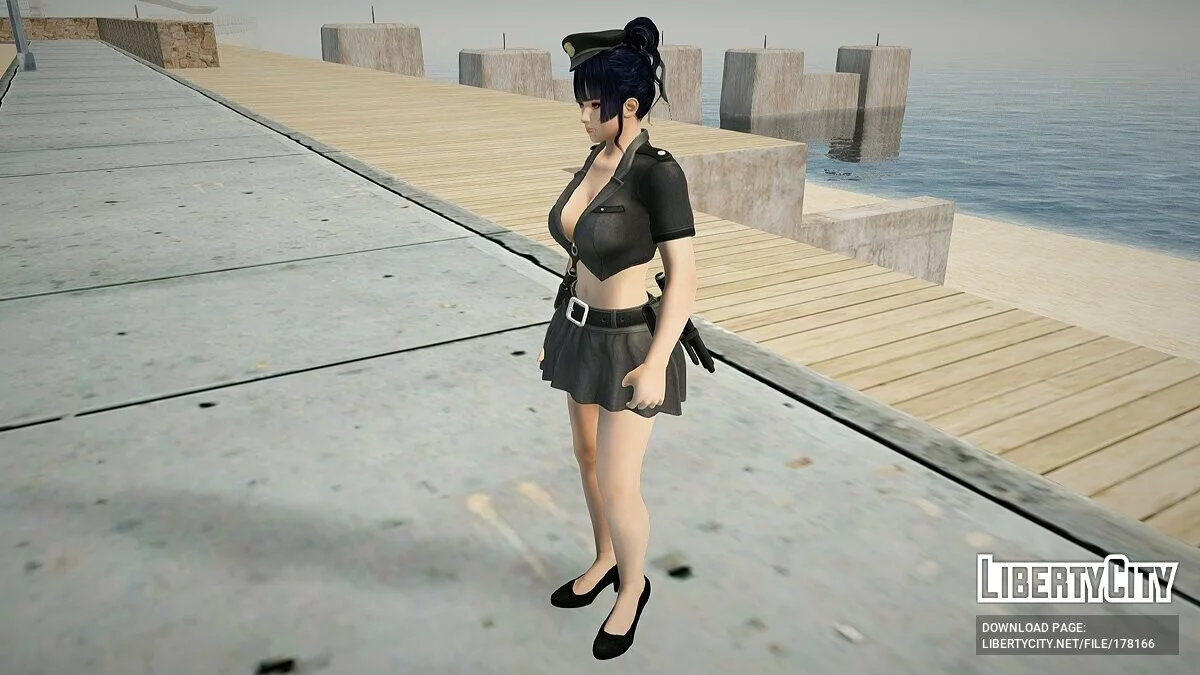 Nyotengu in a police uniform / GTA San Andreas