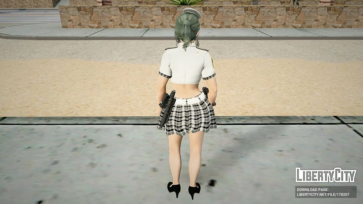 Tamaki in a police costume / GTA San Andreas