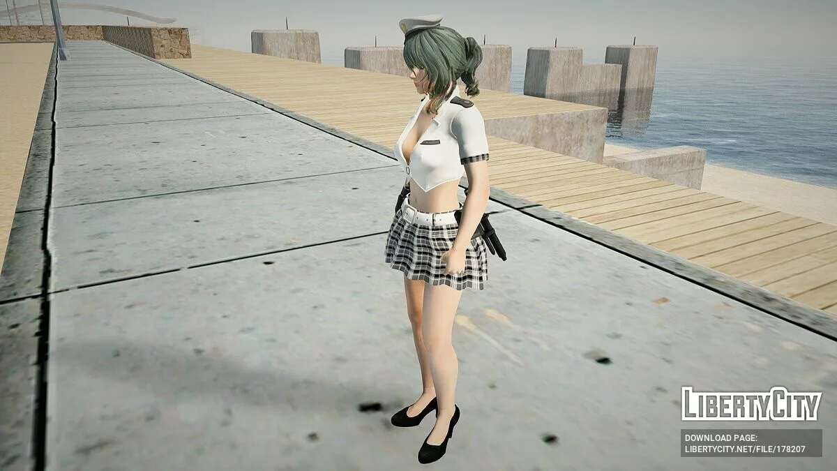 Tamaki in a police costume / GTA San Andreas
