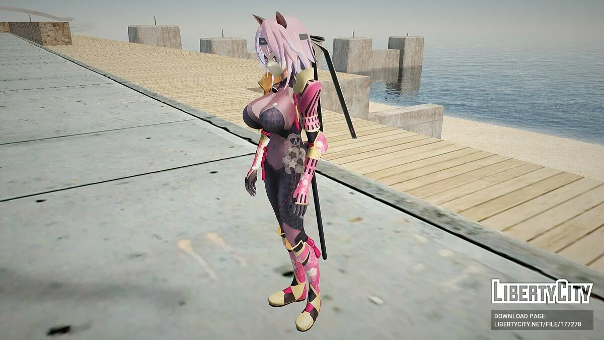 Yuuki из Neptunia x Senran Kagura: Ninja Wars / GTA San Andreas
