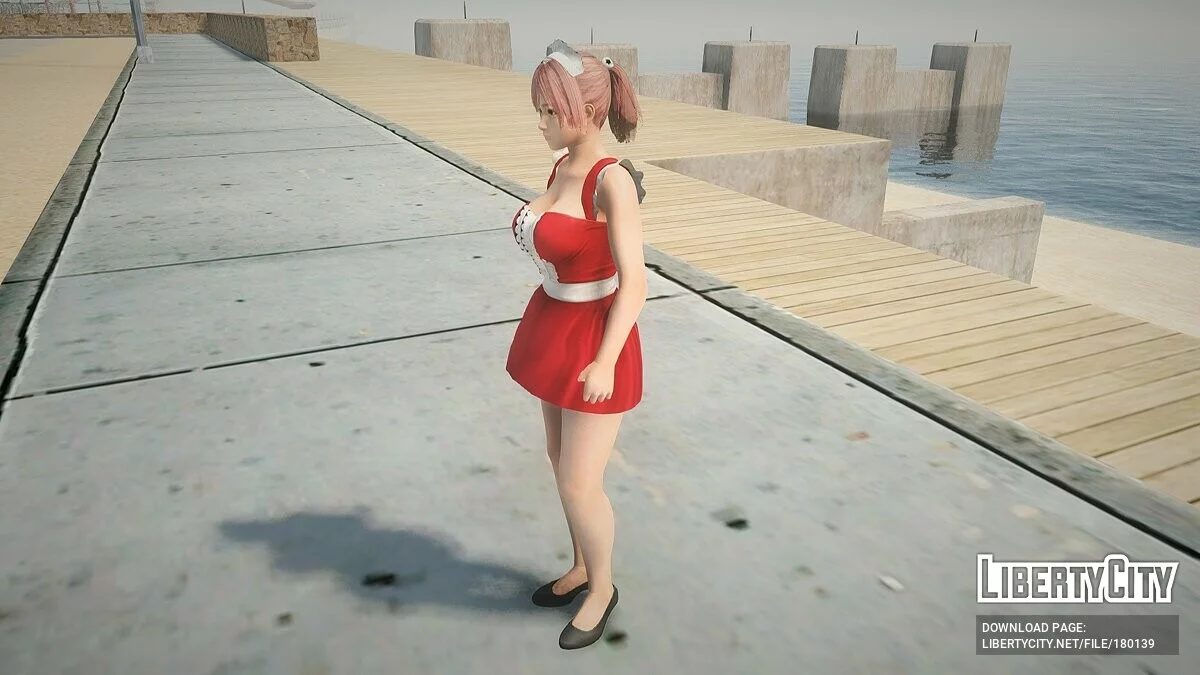 Honoka dengan seragam pembantu rumah tangga / GTA San Andreas