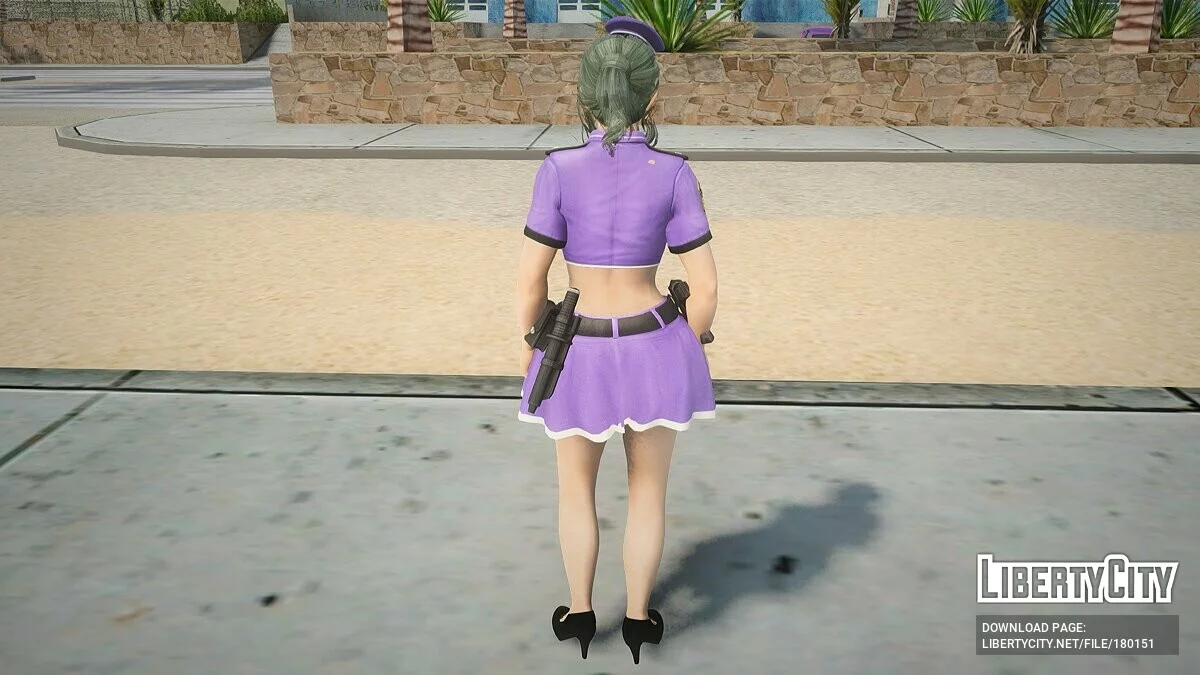 Tamaki in a police suit / GTA San Andreas