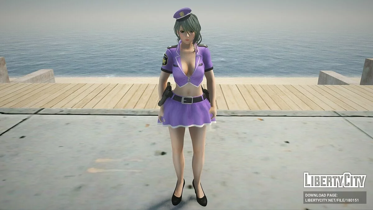 Tamaki in a police suit / GTA San Andreas