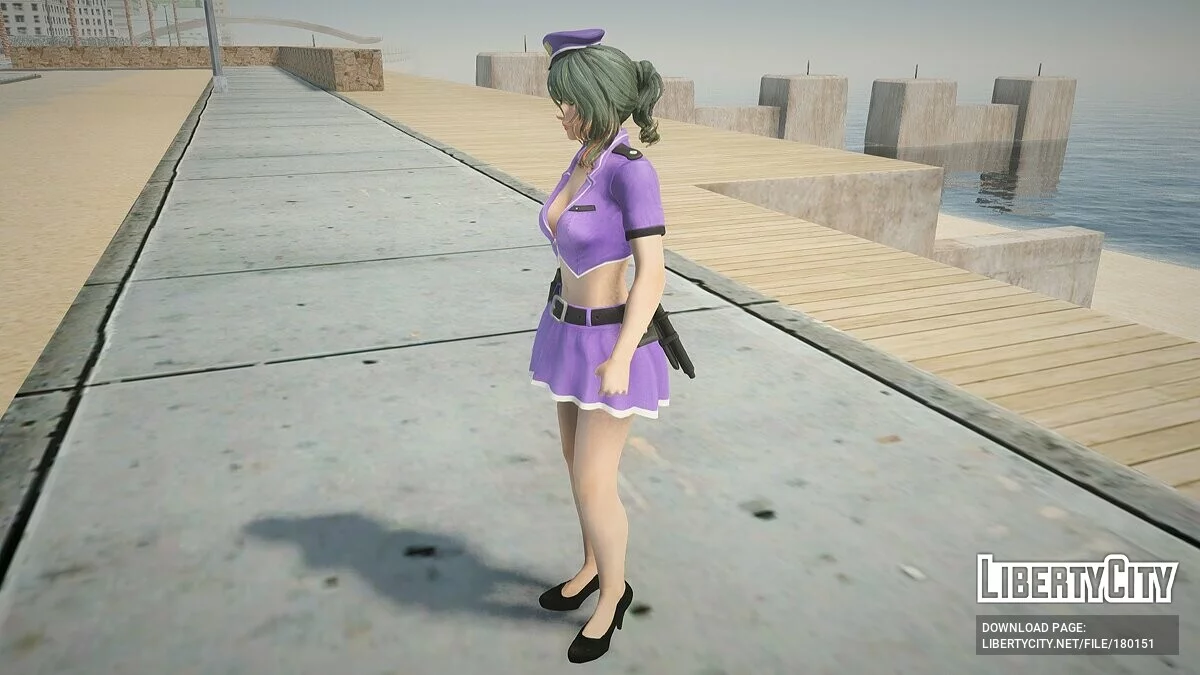 Tamaki in a police suit / GTA San Andreas