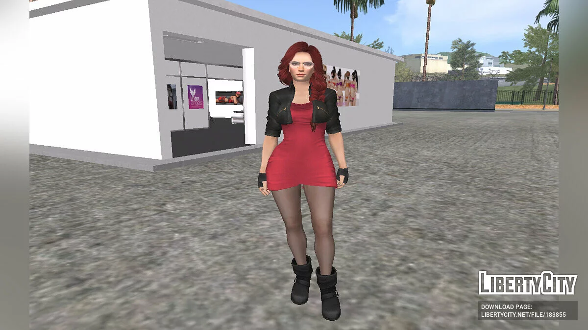 Mila aus Dead or Alive im roten Kleid / GTA San Andreas