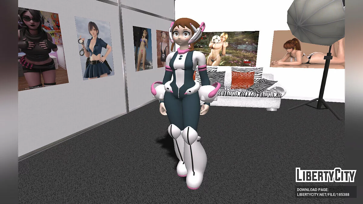 Ochaco Uraraka de Fortnite / GTA San Andreas