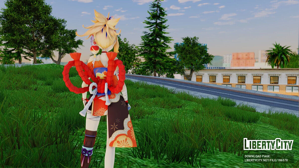 Naganohara Yoimiya from Genshin Impact / GTA San Andreas